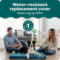 Furhaven Replacement Dog Bed Cover Water-Resistant Indoor/Outdoor Logo Print Oxford Polycanvas Mattress, Washable - Deep