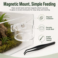 Jumping Spider Feeding Dish Set, Magnetic Acrylic Water Food Bowl with Feeding Tweezers, Jumping Spider Enclosure Access