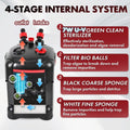 PONDFORSE Canister Filter, External Aquarium Filter Ultra-Quiet with Media