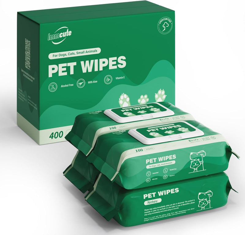 400 Unscented Dog Wipes for Paws and Butt Large Thick Puppy Wipes for Dogs Face and Body Dog Wipes Cleaning Deodorizing Cat Wipes Cleaning Fur and Butt Big Doggie Wipes Doggy Wipes Bum Dog Ear Wipes