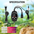 REPTI ZOO Reptile Thermostat Wide Range Temperature Controller Reptile Heat Pad Digital Thermostat Waterproof Seedling H