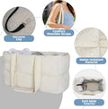 Puffy Quilted Pet Carrier Purse, Stylish Dog Tote Bag for Travel Shopping