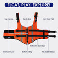 FUAMEY Dog Life Jacket for Extra Large Dogs, Dog Life Vest with Lift Handle, D-Ring Attachment, Adjustable Straps and Re