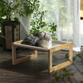 FUKUMARU Dog Bed, Large Breathable Elevated Cat Hammock, Wooden Cat Beds for Outdoor and Indoor, 21 Inch Raised Pet Beds Suitable for Cats, Puppy, Bunny and Small Animal