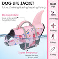 AOFITEE Dog Life Jacket High Buoyancy Shark Dog Life Vest for Swimming, M
