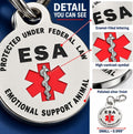 ESA Small Breed Emotional Support Animal Tag, Red, .999 Inch ID Tag