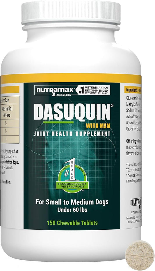 Nutramax Dasuquin MSM Joint Supplement, Small/Med Dogs, Chew Tablets150ct
