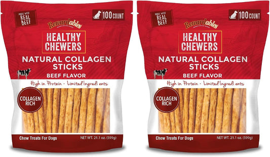 Rewardables, Healthy Chewers, Natural Collagen and Beef Sticks for Dogs, High Protein and Limited Ingredient Dog Chews, 