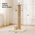 ZOMISIA 35'' Tall Cat Scratching Post, 4.7'' Large Scratch Post with Thicken Wooden Base for Indoor Cats Adults, Sisal Scratcher Top & Dangling Balls, Super Sturdy