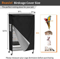 Roasivi Universal Large Birdcage Cover Black Out and Breathable Cages Cover for Parrots and Other Small Animals Durable Waterproofing Washable Material 31" L x 21" W x 53" H Black