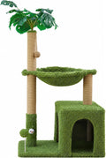 Woochpet 38'' Cat Tree Condo with Hammock Cat Tower with Scratching Posts Green Large