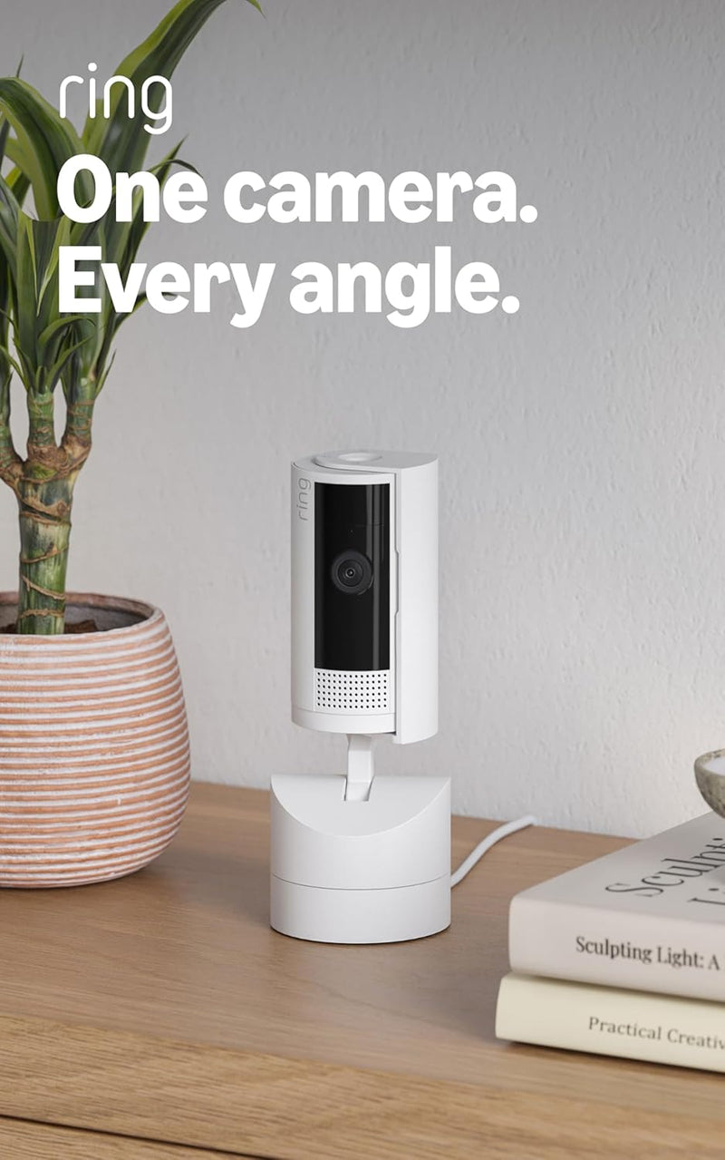 Ring Pan-Tilt Indoor Cam (newest model) — See all around your home or business with 360° pan coverage, HD video, plus Tw