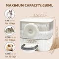 No Drip Hanging Automatic Rabbit Water Dispenser 650ml, Top Refill Pet Water Bowl Bottle BPA Free for Bunny, Guinea Pig,