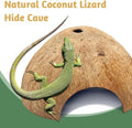 PINVNBY 2 PCS Natural Coconut Reptile Hideouts Lizard Coco Hut Hermit Crab Hut Aquarium Fish Hide Cave Spider Snail Clim
