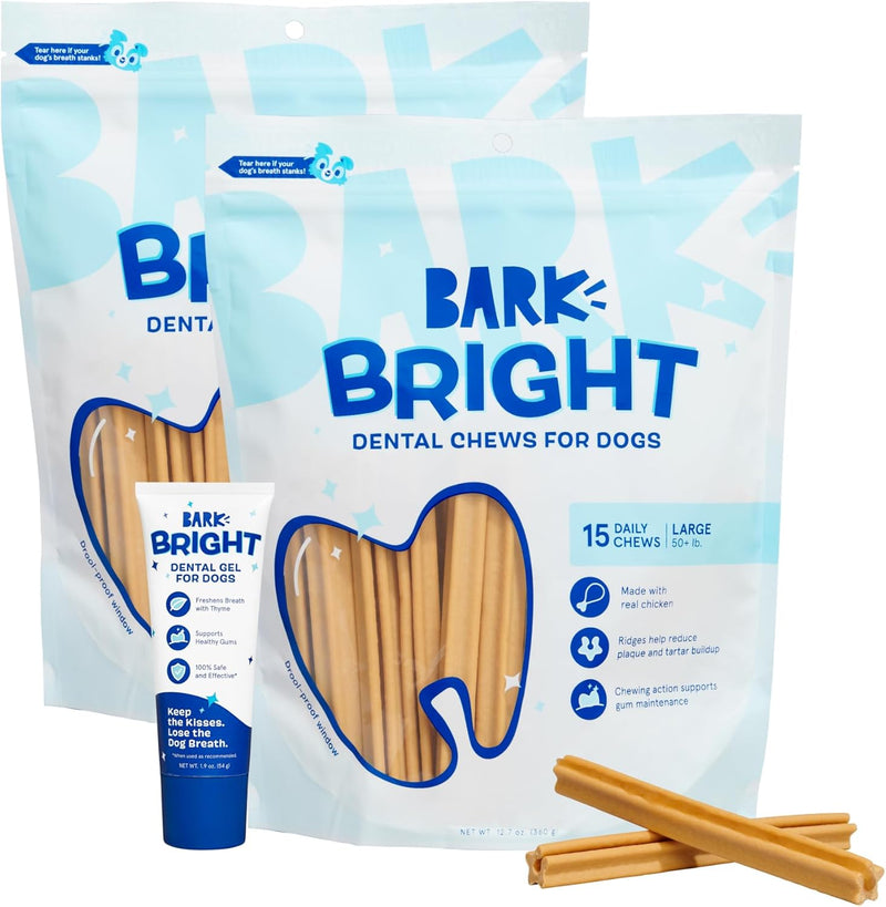 BARKBOX Bright Dental Care Kit - for Dogs - for Large Breeds (50+ lbs)