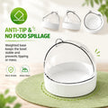 Marchu Hamster Sand Bath & Food Bowl Set, Multipurpose Small Pet Feeding Station with Transparent Anti-Spill Sandbox & N