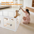 SculPong Clear Acrylic Plastic Dog Playpen with Door, 23.6"H Transparent DIY Puppy Cat Pet Play Pen, Modular Fence for Dog, Cat, Pig, Rabbit, Ferret, Easy Assemble Dog House Crate Kennel Whelping Cage