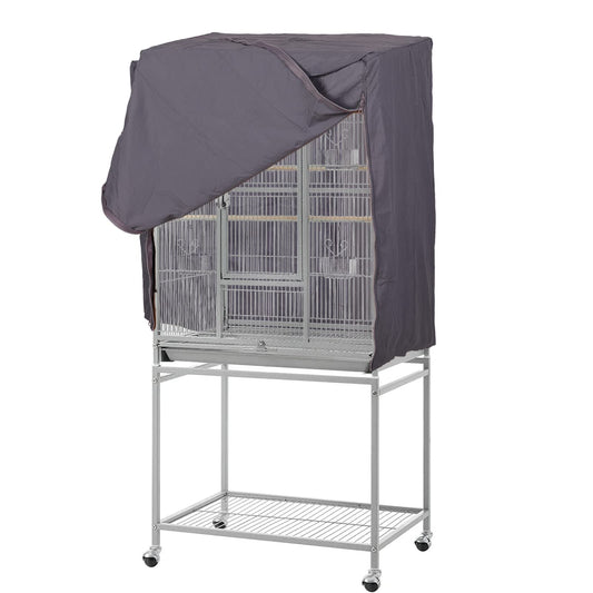 QBLEEV Birdcage Covers, Breathable Parrot Cage Cover Shade, Universal Blackout Windproof Light-Proof Covering Reduces Distractions Night Accessories Cloth Without Cage-17.7x24.8x31.5in (LxWxH)