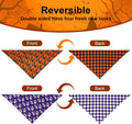 Halloween Dog Bandanas Large 2PCS, Plaid Scarfs for Boy and Girl
