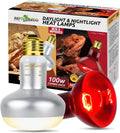 REPTI ZOO 2 Pack 100W Reptile Heat Lamp Bulbs,Upgraded Reptile Day and Night Basking Spot Bulb Combo Amphibian Infrared 
