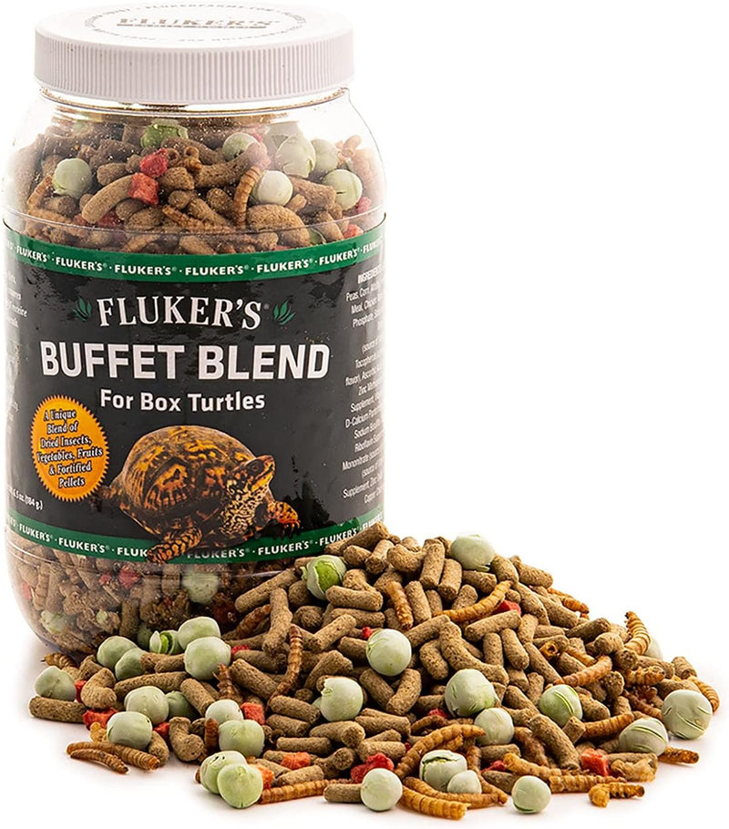 Fluker's Buffet Blend Box Turtle Diet, Insects, Veggies and Fruit with Fortified Pellets, 6.5 oz