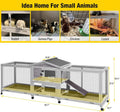 Aivituvin Rabbit Hutch 93.7" Large Rabbit Cage Indoor Outdoor Guinea Pig Cage Chicken Coop on Wheels Bunny Cage with 4 D