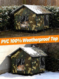 Elevated Insulated Outdoor Cat House Weatherproof - 20"x19"x17" Waterproof PVC Top & Aluminum Film Liner Camouflage Fera