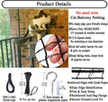 Cat Balcony Netting 10x20ft, 1/2” Mesh Anti-Fall Pet Safety Barrier