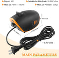 HITOP 4W 110GPH Powerful Aquarium Air Pump, Quiet 2-outlets Aquarium Aerator, Adjustable Fish Tank Air Pump with Accesso