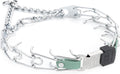 Herm Sprenger Chrome Plated Steel Dog Collar with Quick Release ClicLock Buckle and Biothane Insert Training Collar for 