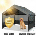 Yokaniwa Dog Tent House Outdoor Shade 4'x4'x3' Shelter for Large Medium Pets,Outside Sun Rain Waterproof Canopy with Three-Sided Breathable Mesh Windows,Livestock House with Ground Nails,Dark Gray