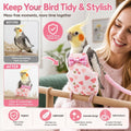 Bird Diaper, Parrot Diaper, Pink M Size Bird Diaper, 10 White Pads, 12 Pieces