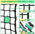 TONGMO 5x5 ft Round Bale Hay Net for Horses & Livestock - Slow Feeder Hay Nets with 2 inches Hole