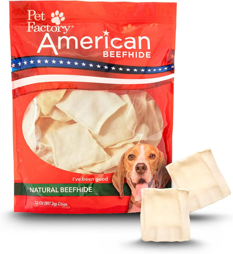 Pet Factory American Beefhide Chips Dog Chew Treats - Natural Flavor, 32 oz