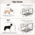 ZOMISIA Collapsible Dog Crate with Bed Mat, 36'' Foldable Dog Kennel for Large Dogs, Tool-Free Portable Cage with 2 Rolling Wheels & Handles, Pet Carrier for Indoor Outdoor