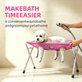 Pet Grooming Hammock for Dog&Cat, Foldable Pet Bathing with Stand，Pink-A