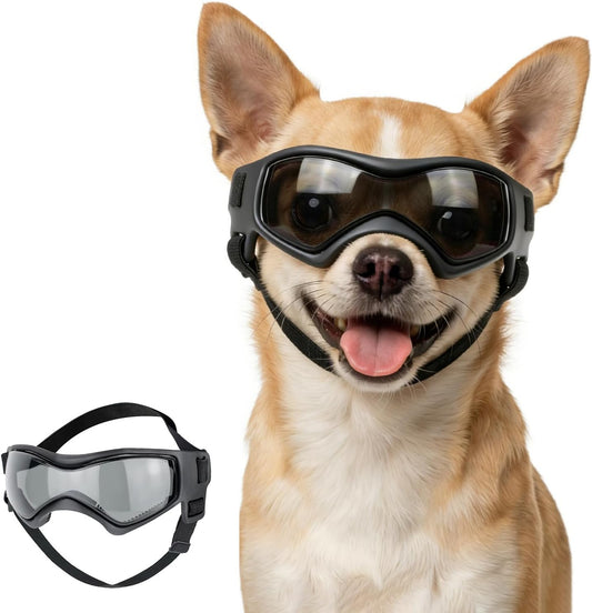 Dog Goggles for Small Breed, Anti-UV Windproof Extra Small Dog Sunglasses, XSmall Pet Eye Protection for Riding Cycling 