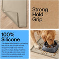 GORILLA GRIP Waterproof Dog Food Mat, Pet Feeding Placemat, 18x12 Beige
