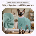 DENTRUN Cat Clothes for Hair Control with Hair Sticky Fabric - Soft Recovery Suit & Breathable Lint-Resistant Cat Sweater for Cats Only, Kitten Onesie Pajamas, L, Deep Blue