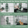 Lemtrflo 28oz Rabbit Water Bottle Dispenser, Bunny Cage Water Bowl