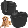 Hampton Distribution Silicone Dog Treat Pouch, Black, BPA Free Pet Treat Pouch for Pet Training with Magnetic Closure, W