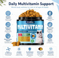 Taurine for Cats Vitamins Treats Snacks – Cat Multivitamin 500 Crunchy & Creamy Chews – Supports Immune, Joints, Digestion, Skin & Coat – Daily Healthy Supplement for Cats of All Ages (90-Day Supply)