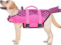 Malier Dog Life Jacket, Ripstop Dog Life Vest with High Buoyancy for Swimming Boating, High Visibility Shark Puupy Lifes