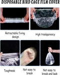 Niwaes Disposable Bird Cage Liners Clear Plastic Parakeet Cage Liner Bag - 50 Pcs Parrot Cage Tray Liners Universal Film Bird Cage Accessories for Finches Canaries Cockatiels Birdcage