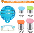 PWOD 2 Pack Pet Food Can Covers, Silicone Universal Can Lids for Dog & Cat Food, BPA Free, One Fit Most Standard Size Food Cans Green/Blue
