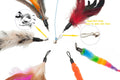 Fashion's Talk Feather Wire Wands Kitten Toys Worm Teaser Wand Cat Toy with Replacement Pack
