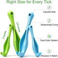 Tick Removal Tool & Twister Kit for Dogs, Cats & Humans, 4-Pack Portable Tick Remover Spoon & Puller Set with ID Card - 
