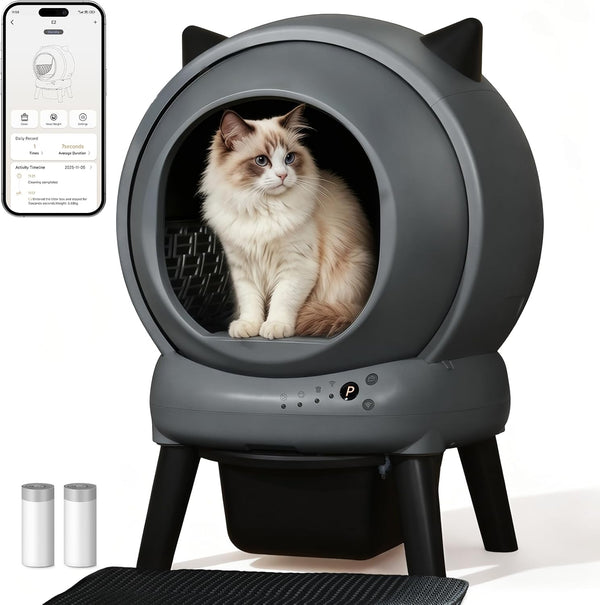 Automatic Litter Box, ZHMZ E2 Self Cleaning Litter Box for Multiple Cats