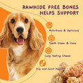 Jungle Calling Long Lasting Dog Chews for Medium Large Dogs, Chicken Wrapped Beef Tendon Braid Bones - Rawhide-Free Hip and Joint Support Treats with Glucosamine