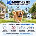 Wireless Dog Fence, GPS Dog Collar Fence System No Subscription, Electric Fence for Dogs with Custom-Shaped Boundary & 6